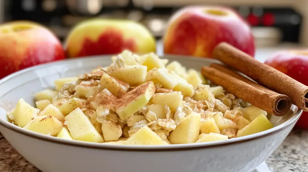 Ingredients for apple crumble recipe for baby