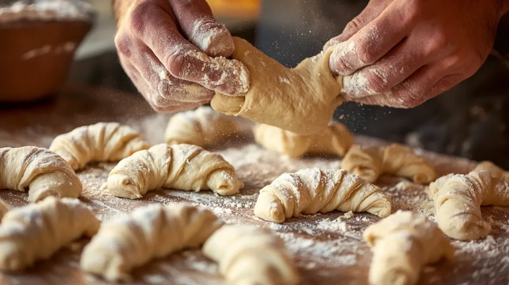 Gipfeli recipe preparation – Dough shaping and baking process for Swiss Gipfeli