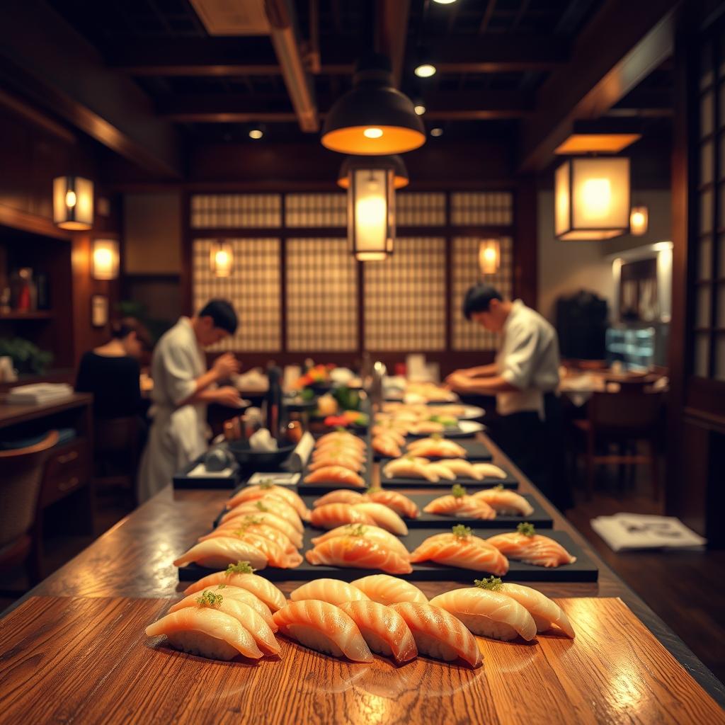 Traditional Japanese sushi bar