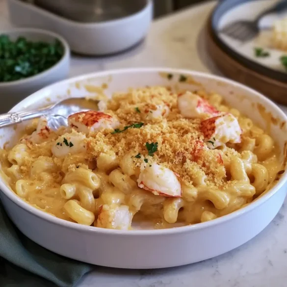 Decadent Lobster Mac and Cheese Recipe Lobster Mac and Cheese with creamy cheese sauce and golden Panko topping