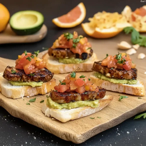 Canarian Skewers Recipe Canarian skewers with criollo sausage, avocado, grilled cheese, and papaya marmalade