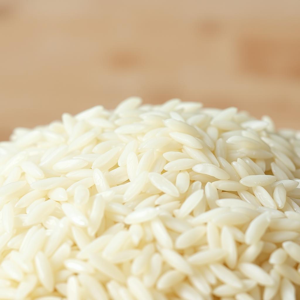 A close-up, high-resolution photograph of long grain white rice in a natural, soft lighting environment. The rice grains are arranged neatly, slightly elevated, filling the frame. The grains are shiny, with a subtle pearlescent sheen, showcasing their pristine, uncooked state. The background is out of focus, with a blurred, neutral color palette, allowing the rice to be the central focus. The image has a clean, minimalist aesthetic, emphasizing the simplicity and essential nature of this key ingredient for Mexican rice. A close-up, high-resolution photograph of long grain white rice in a natural, soft lighting environment. The rice grains are arranged neatly, slightly elevated, filling the frame. The grains are shiny, with a subtle pearlescent sheen, showcasing their pristine, uncooked state. The background is out of focus, with a blurred, neutral color palette, allowing the rice to be the central focus. The image has a clean, minimalist aesthetic, emphasizing the simplicity and essential nature of this key ingredient for Mexican rice.
