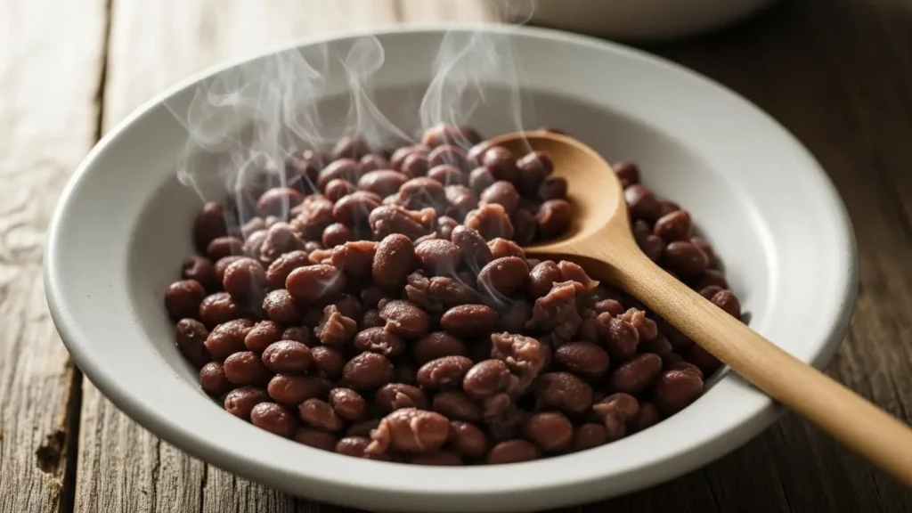 Cooked black beans showing bean nutrition facts with high protein and fiber content