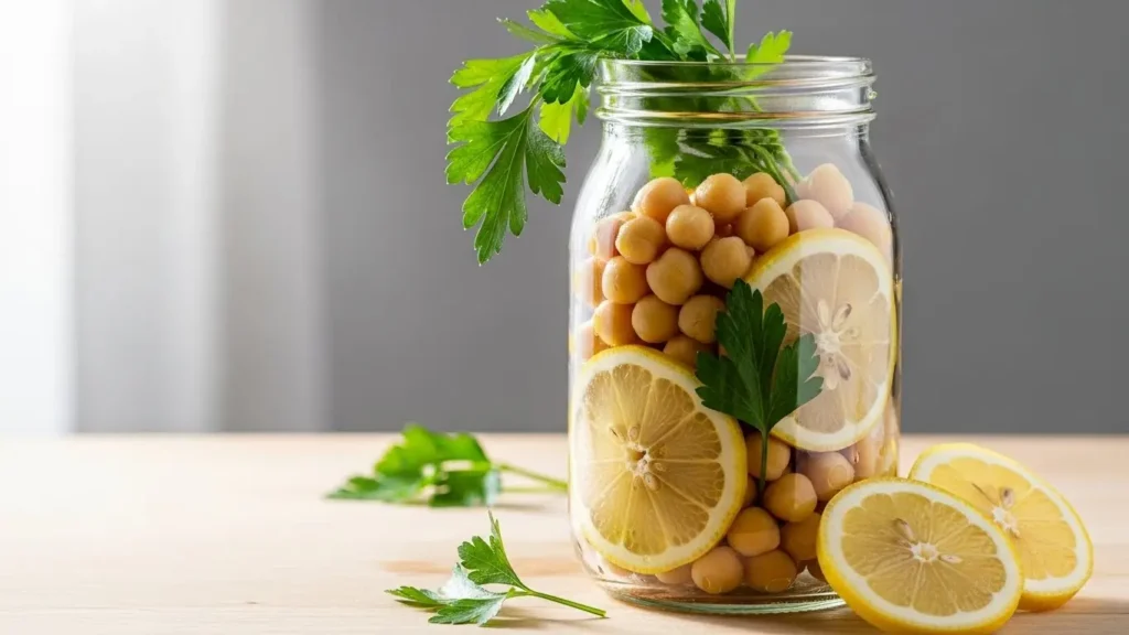 Chickpeas with vitamin C-rich foods showing chickpea nutrition and mineral absorption enhancement