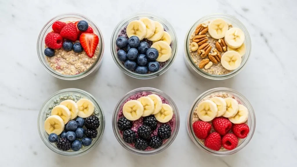 Quaker Oats Nutrition Facts: Expert Guide to Health Benefits 2 Portioned oatmeal meal prep containers showing serving size variety for different dietary needs and goals