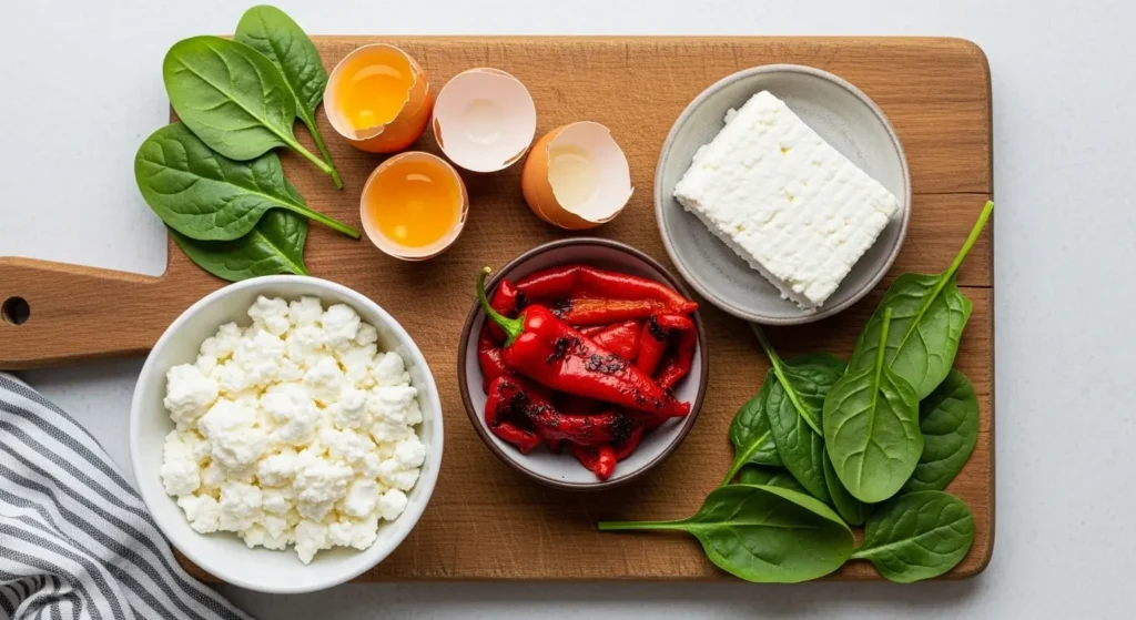 Starbucks egg white bites ingredients - fresh egg whites, cottage cheese, peppers and spinach