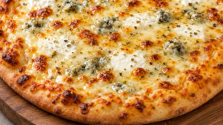 Pizza 3 Quesos: ¡Llorarás de Felicidad! - pizza quesos - Descubre la mejor pizza de 3 quesos. Receta fácil y rápida con queso de cabra, roquefort y mozzarella.