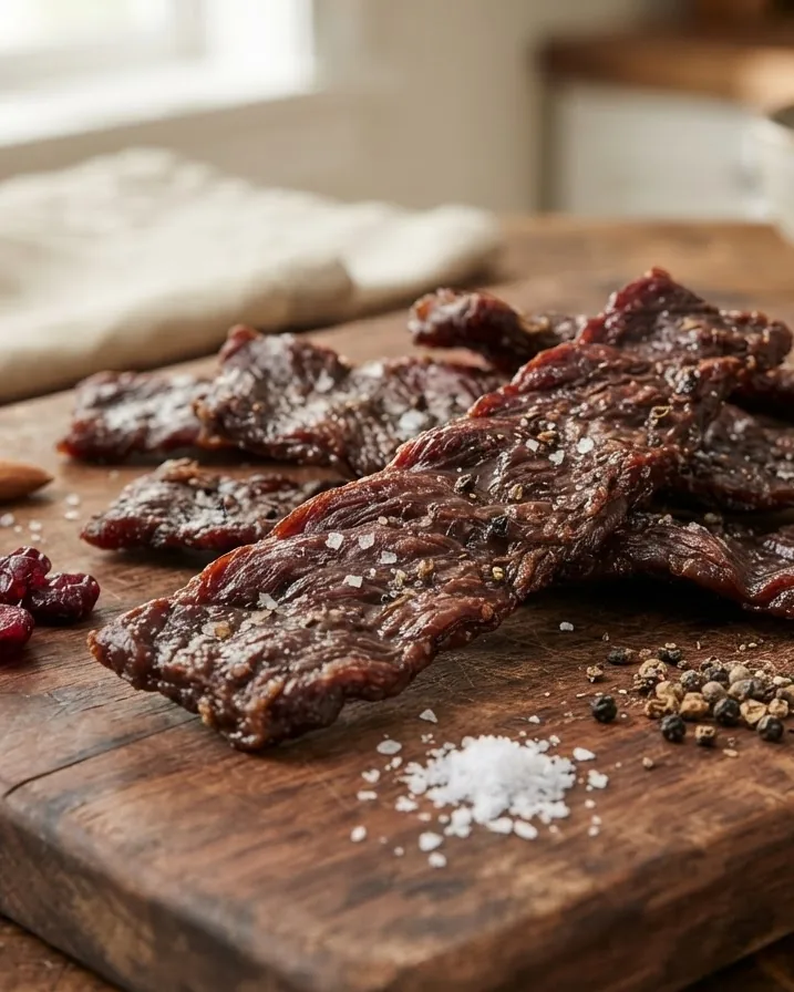Close-up illustrating beef Jerky Nutrition by the Numbers