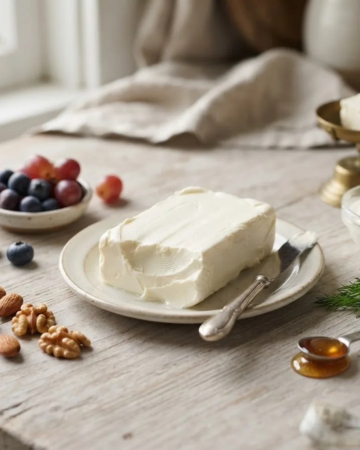 Close-up illustrating cream cheese nutrition facts at a glance