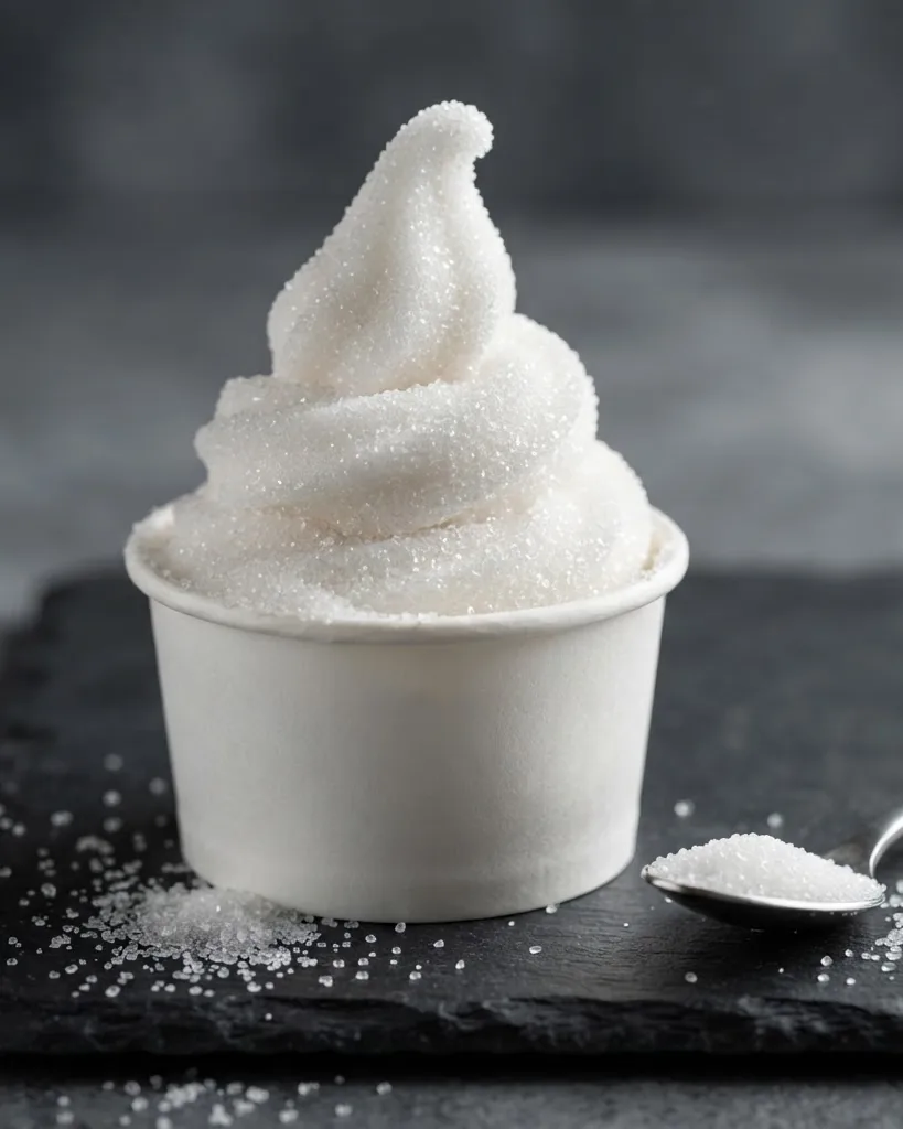 Detail view of the sugar reality: fat-free but almost pure sugar