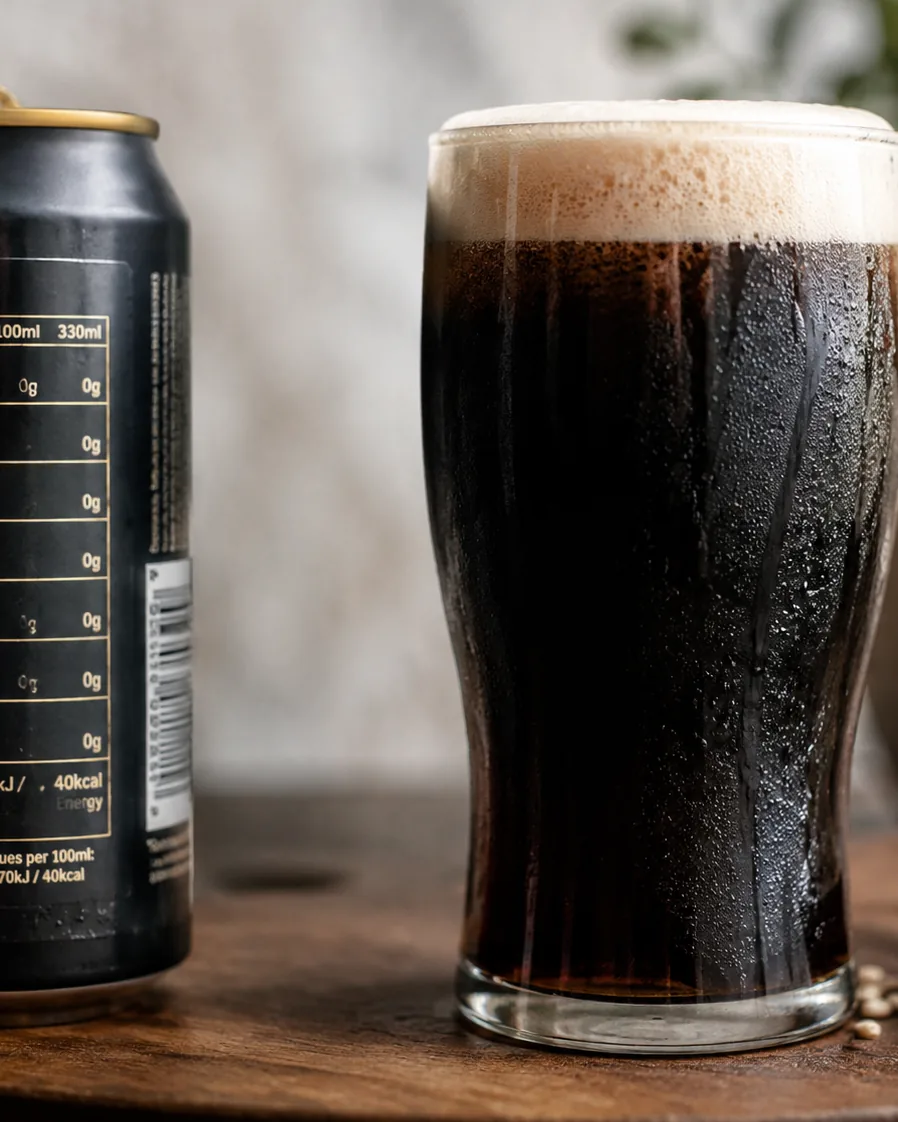 Close-up illustrating the Draught label, line by line