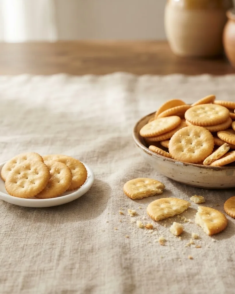 Detail view of the 5-cracker serving versus how people really eat them