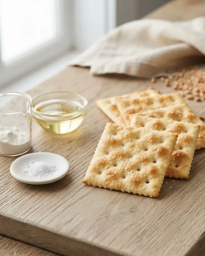 Detail view of saltines nutrition facts table (per 5 crackers)
