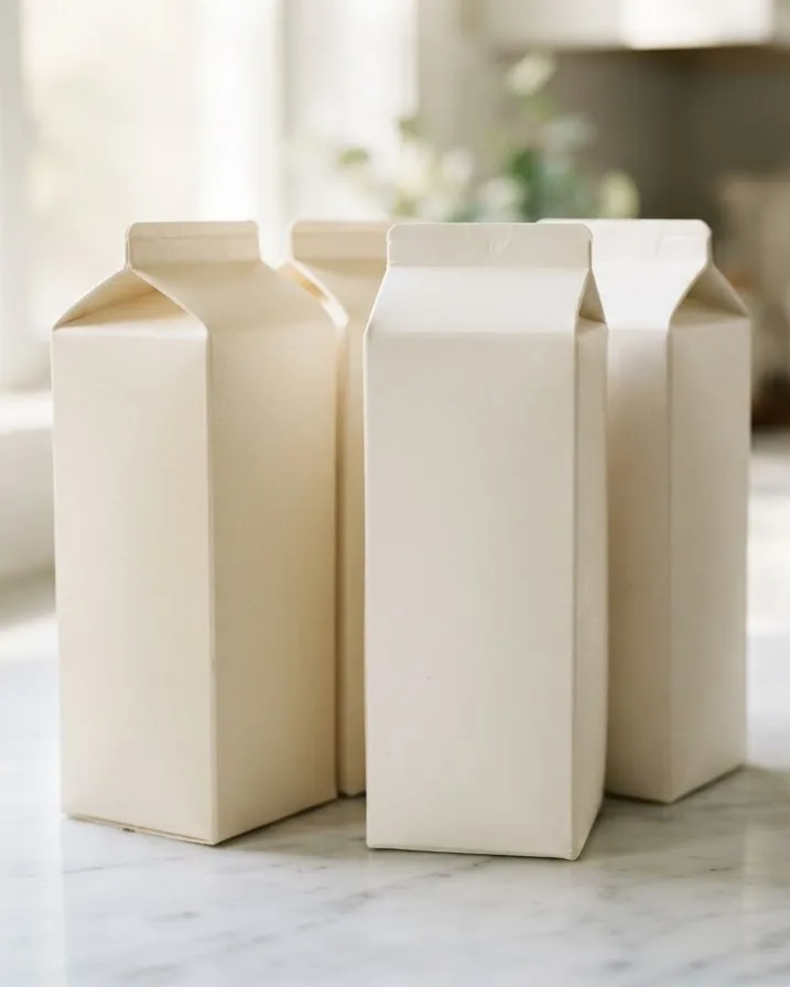 Detail view of the four US 52-ounce cartons compared cup for cup