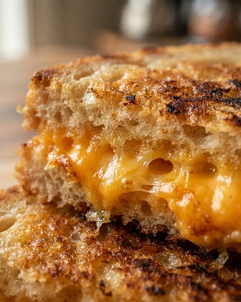 Detail view of reading grilled cheese against FDA Daily Values for sodium, saturated fat, and calcium