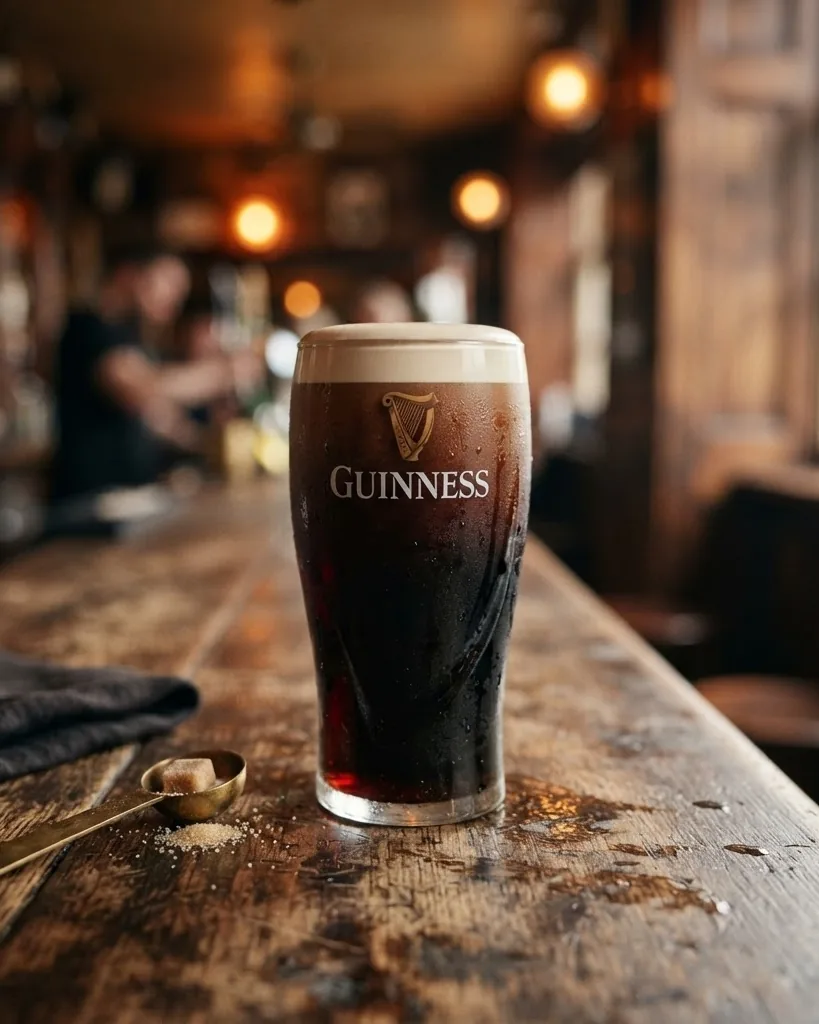 Close-up illustrating the 35-kcal-per-100ml reality of a Draught pint