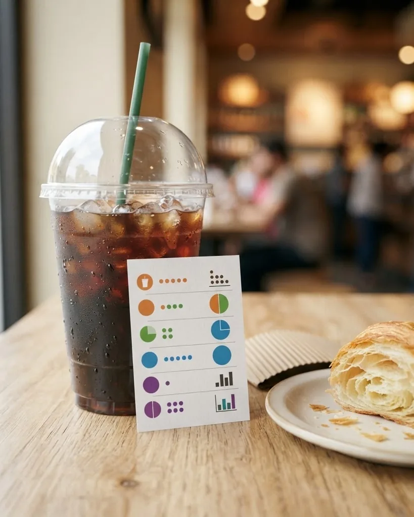 Close-up illustrating how to read starbucks nutrition information without the click maze