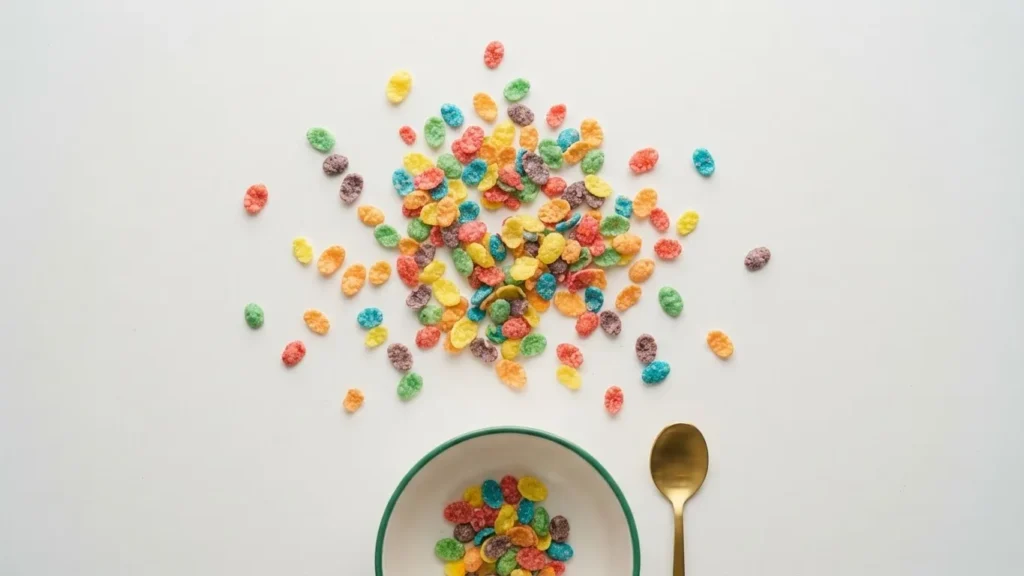 Editorial photo of fruity pebbles nutrition label