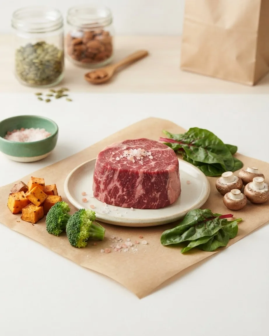 Detail view of the micronutrients that put filet mignon ahead of plain protein