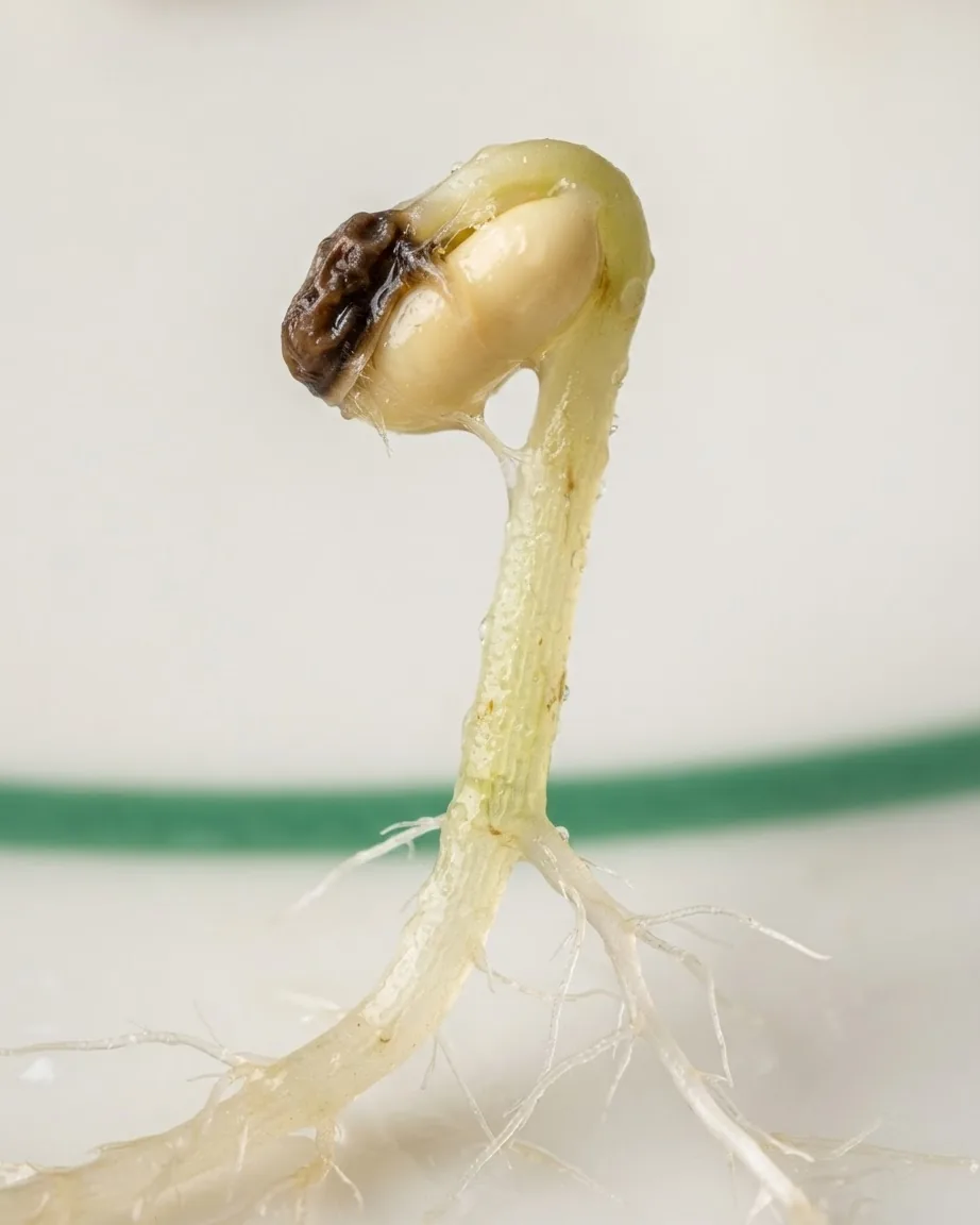 Detail view of raw bean sprouts and the food-safety flag: 52 outbreaks on record